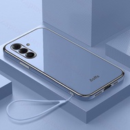 เคสโทรศัพท์5G A56ปลอกสำหรับ Samsung กันกระแทก Galaxyเคส TPU นิ่มขอบเคลือบโลหะอิเล็คโทรเพลทป้องกันเลน