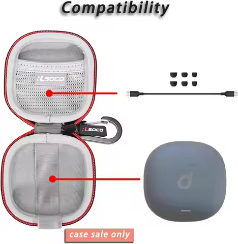 RLSOCO Hard Case for Anker Soundcore Liberty 4 / Liberty 5 / Liberty Air 2 Pro Noise-Cancelling Wire