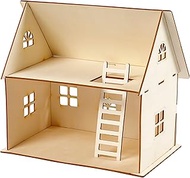 Doll's House to Assemble Height 25 cm Size 18 x 27 cm Plywood 1 Piece Thickness 4 mm