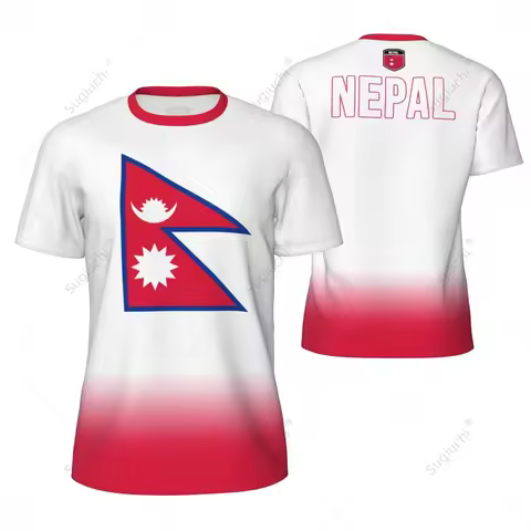 Sports Mesh T-shirt Nepal Flag For Running Bike Soccer Tennis Football Fitness Tees 3D Printed Custo