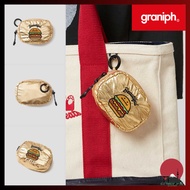 graniph Beautiful Shadow Burger | Square Box Pouch Unisex Gold 7 x 10 x 4cm, Direct from Japan
