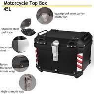 Top Box Aluminium Motorcycle 45L Motorcycle Box Storage Top Box Extra Trunk SANDAR BELAKANG SUITABLE FOR TOP BOX AL