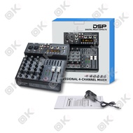 OKMUSIC มิกเซอร์เสียง Audio Mixer DJ 4/6/8 ช่อง พร้อม Bluetooth USB DSP เอฟเฟกต์ 99 แบบ ใช้งานง่าย ส