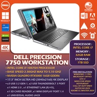 DELL PRECISION 7700 WORKSTATION SERIES - INTEL CORE i7/i9 - NVIDIA QUADRO RTX  5000 - 17 INCH UHD/FH
