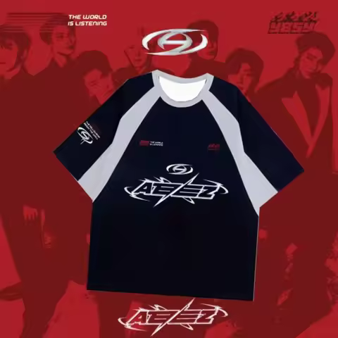 Ybsy Ateez New Korean Sports Jersey Summer Women's Fashionable Loose Short Sleeved Popular Hot Selli