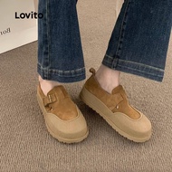 Lovito Casual Platform Boat Shoes for Women LFA106079 Lovito  Kasut Bot Kasual untuk Wanita LFA10607