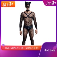 Mens Role-playing Costumes Exotic Costumes Mesh Cat Uniform Set Cosplay Gay Bar Dance Perform Costum