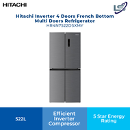 Hitachi 522L Inverter 4 Doors French Bottom Fridge Multi Doors Refrigerator HR4N7522DSXMY