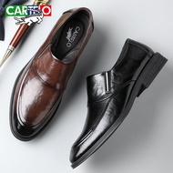 KY/🏅Cartelo Crocodile（CARTELO）British Business Men's Leather Shoes Breathable Cowhide Men's Shoes Casual Leather Shoes M