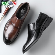 KY/🏅Cartelo Crocodile（CARTELO）British Business Men's Leather Shoes Breathable Cowhide Men's Shoes Ca