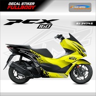 BJ 3474-STIKER VARIASI MOTOR FULL BODY PCX 160 TERBARU-STIKER GRATIS CUSTOM NAMA MOTOR PCX