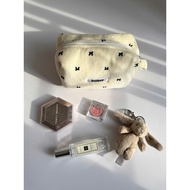 Anna Anna | Pouch Quilted Plush Fabric Thick Bow Pattern Pepper Cosmetic Bag Make Up Pen Box Persona