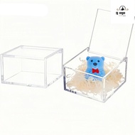 GOGOU Acrylic Box, Square Cube Transparent   Cube Box, Display  With Lids Stackable Design Display B