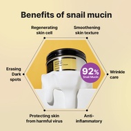 COSRX' Snail Mucin 92% Face Moisturizer, 100g, Lightweight Moisturing Cream