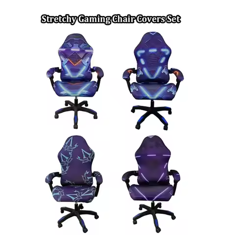 Fashion Stretchy Gaming Chair Covers Dust-proof Breathable Slipcovers Anti-slip Thicken Chair Cover 