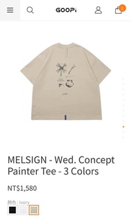 Melsign wed. concept painter tee ivory XL 材質超舒服