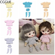 CGGUE ถุงเท้าขาสั้น เสื้อผ้าตุ๊กตา Ob11 เสื้อเชิ๊ต เสื้อกันหนาวถักนิตติ้ง ตุ๊กตาชุดชั้นในสตรี อุปกรณ