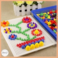 T4TOYS Board Beads Blocks for Kids with Beads Blocks Puzzle Building Nails Blocks Colorful Nails Peg