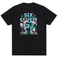 67 Six Seven 6-7 Fun Italian Brainrot Game Meme Printed Men's Fashion Cotton T-shirt