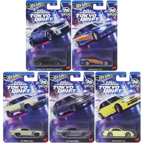 Hot Wheels HNR88-M 25th Fast & Furious Tokyo Drift Series Alloy Cars,Nissan 350Z Monte Carlo Road Ru
