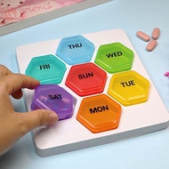 [READY STOCK] Medicine Pill Box 7 Day Weekly Convenient Medicine Organizer Tablets Storage Container Vitamins Weekly Pill Box