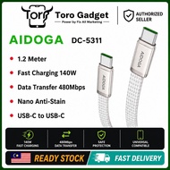 Aidoga DC-5311 Nano Anti-Stain Ultra Slim Data Cable 140W Fast Charging USB-C to USB-C Cable 1.2Mete