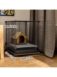 多層大松鼠籠櫃,帶有豚鼠,倉鼠,無尾糯鼠睡袋和盤子,加密寵物籠,適用於家庭