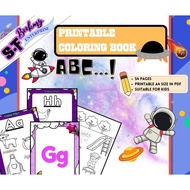 (PDF PRINTABLE) ABC Coloring Book, Kindergarten Tools, Learning ABC