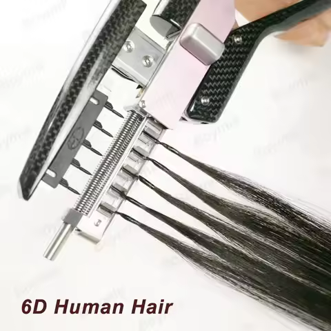 6D Hair Extensions Human Hair Remy Micro Tiny Straight 6D 2 Generation Extensions Invisible Micro Be