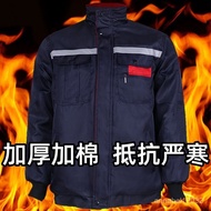 Work Clothing Men Winter Protection Padded Jacket Cold Warm Windproof Thickened Cotton Wear AY7F