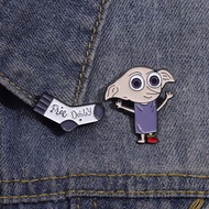 Cute Free Elf Dobby Enamel Brooch Movie Series Elf Backpack Badge Clothing Accessories Gift Jewelry 