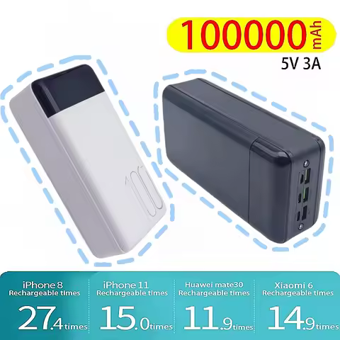 Power Bank 100000mAh QC PD 3.0 Fast Charging Powerbank 100000mAh External Battery Charger Poverbank