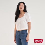 Levis 女款 合身短版方領襯衫上衣 熱賣單品