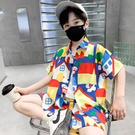 Boy Suit Hawaiian Flower Shirt Beach Vacation Fashion Baby Suit Handsome Shirt