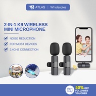 ATLAS Wireless Microphone 2.4GHZ Clip-on Lavalier Microphone Receiver Meeting Schedule Live Video Re