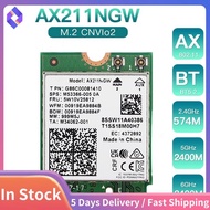 AX211NGW WiFi 6E M.2 Key E CNVio2 Dual Band 2.4Ghz/5Ghz Wireless Network Card Kit 802.11Ac Bluetooth