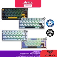 AULA AU75 Wireless Mechanical Gaming Keyboard Star Vector Switch - RGB, Tri-Mode, Hot-Swappable,Knob