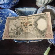 uang kuno 5000 rupiah seri pekerja tahun 1958