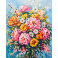 RUOPOTY 60x75cm Painting By Numbers Handmade Picture Drawing Flower Bouquet Picture Living Room Deco