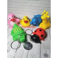 Vinyl keychain with animal character sound, kwek sound, key chain