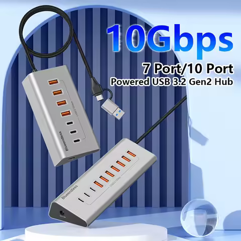 Blueendless Aluminium USB3.2 Gen2 10Gbps 7ports 10 ports USB-C Hub 7 in 1 10 in 1 USB-A Splitter Ada