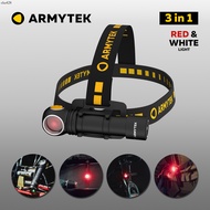 Armytek ไฟฉายไฟฉาย LED ชาร์จได้ C2 WR (สีขาว/อบอุ่นและสีแดง) ไฟฉายหลายแบบชาร์จ USB (F06901C/F06901W)