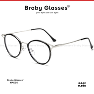 Gọng kính cận mắt tròn nam nữ kiểu dáng mới lạ Braby Glasses chất liệu kim loại thiết kế đơn giản ca
