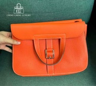 🌈Hermes🧡Halzan 31🧡8V罌粟橙銀扣🌈98新🌟halzan31🌟halzan🌟愛馬仕🌟