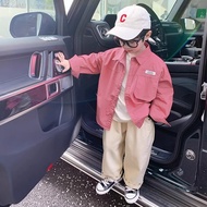 | 【kemeja budak lelaki】 | ❋Boy Pink Shirt Spring Autumn 2023 New Style Children's Puffer Handsome Fr