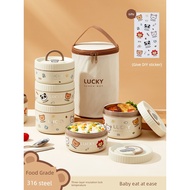 lunch box stainless steel lunch box Office Workers Microwaveable Heating 316 Stainless Steel