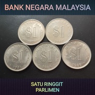 JL Antiques Malaysia Coin RM1 Parlimen Tahun 1971, 1980, 1984, 1985 dan 1986