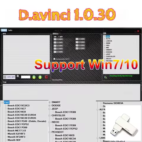 2025 Davinci 1.0.30 Software Support Win 7/10 D.avinci 1.0.30 Work on K.ESS/K.TAG Repair Software Ac