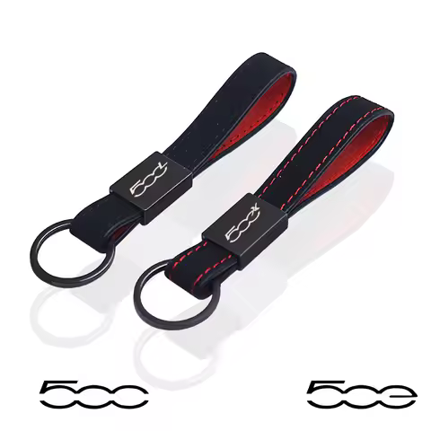 for fiat 500 500l 500x 500e abarth electric accessories car key chain leather keychain