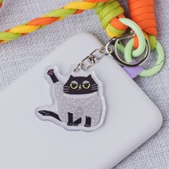 抬腿黑貓 壓克力吊飾